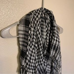 Black & White Plaid Houndstooth Scarf
